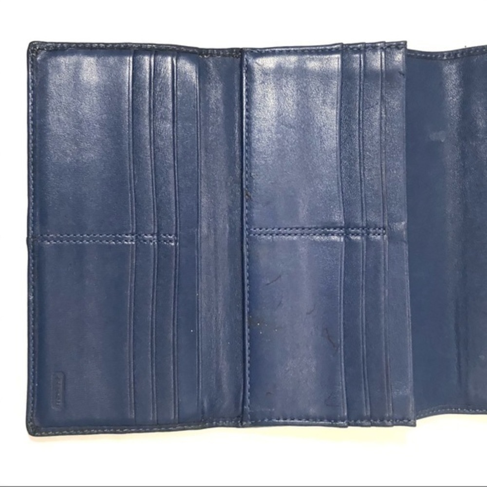 Coach Ashley blue leather checkbook wallet - Picture 8 of 13